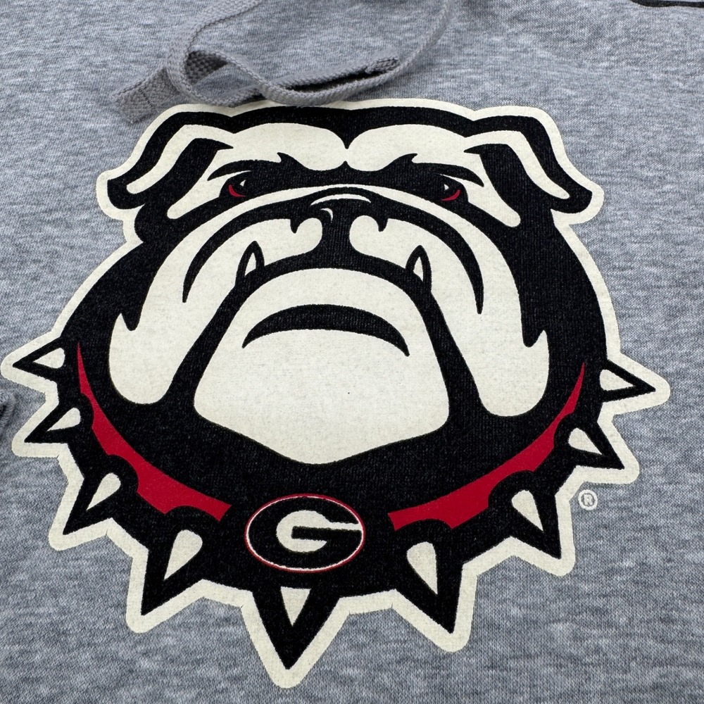 Nike Georgia Bulldogs UGA Mens Medium Gray Fleece Hoodie Pullover Sweatshirt - Picture 6 of 11